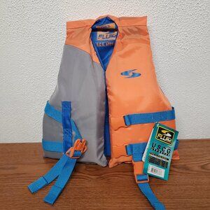 Water Sports - New Gray/Orange/Blue Life Vest by Fluid Aquatics - Child 30-50lbs